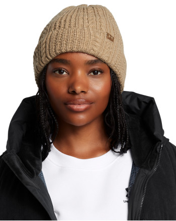 W HALFTIME CABLE KNIT BEANIE 