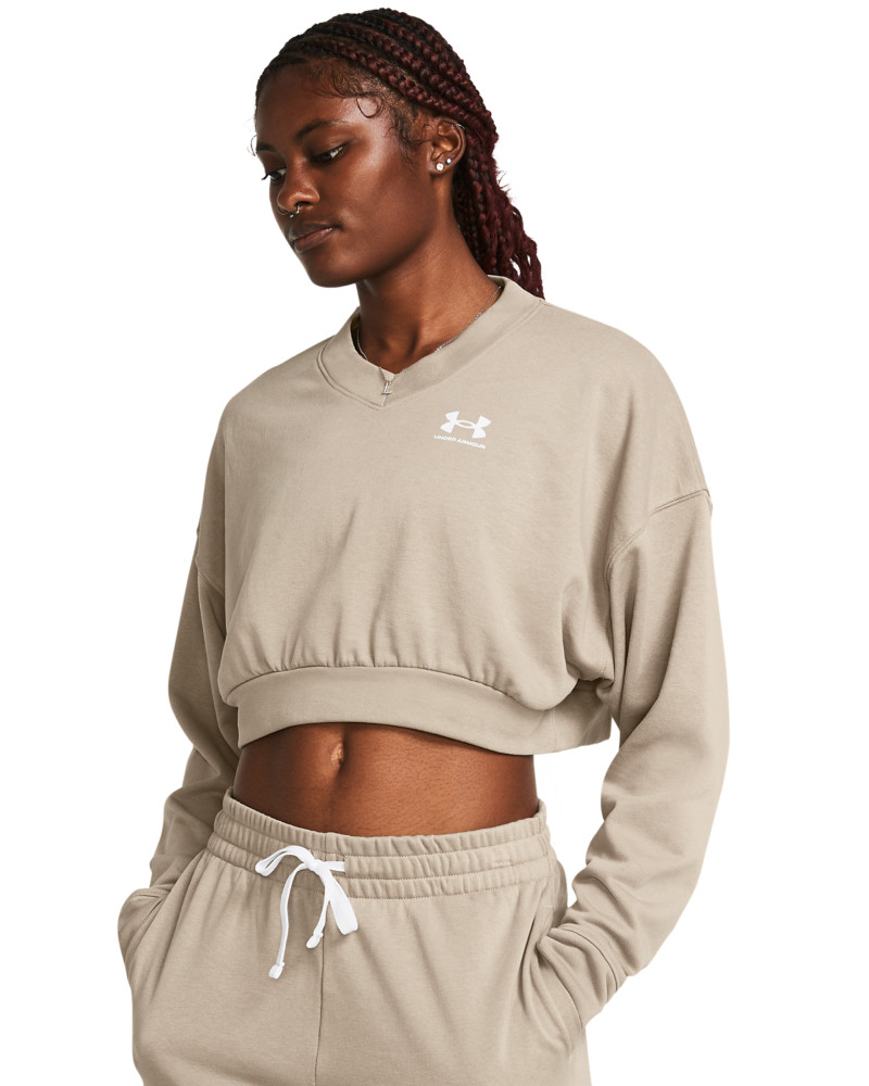 UA RIVAL TERRY OS CROP CRW